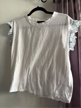 Design History White Ruffle Sleeve Tee
